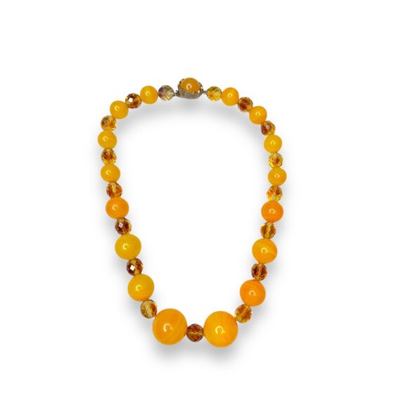 Vintage Lucite & Givre Glass Necklace With Box Clasp 19.5" Unsigned - Picture 2 of 6